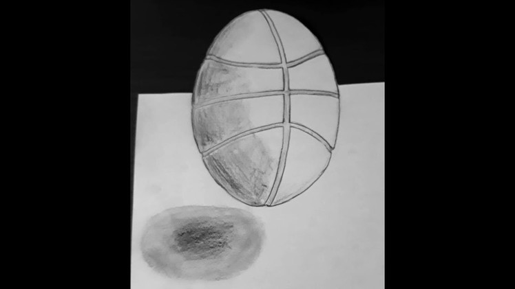 3D Basketball Drawing with Pencil on Paper, by PENH POV, (#023)