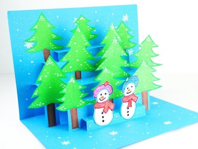 3D Christmas Pop Up card | Christmas Pop Up Greeting Card Tutorial Easy DIY