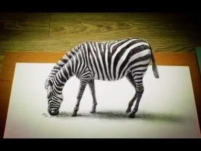 3D Drawing Art | Learn to Draw a 3D zebra in 3 minutes | Easy and Simple 3D Trick Art