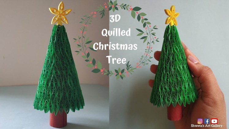 3d Quilling Christmas Tree. How to make Quilling Christmas Tree. Christmas Decor Ideas