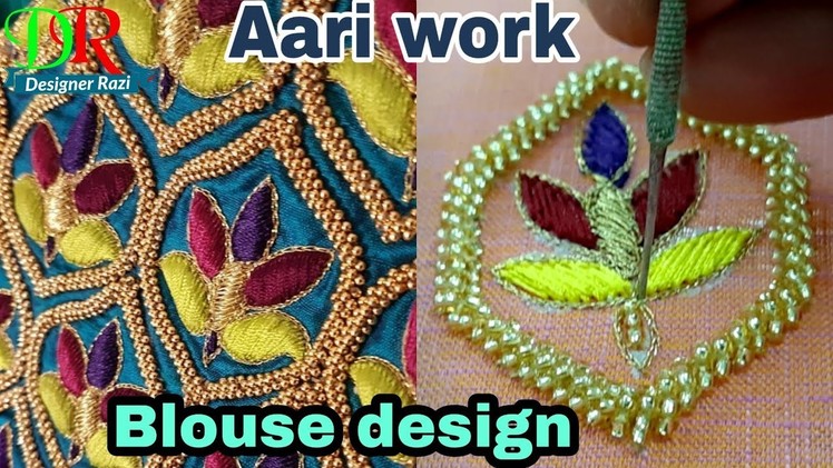 Aari work blouse !! best design aari work blouse !!hand embroidery !! very easy stitch