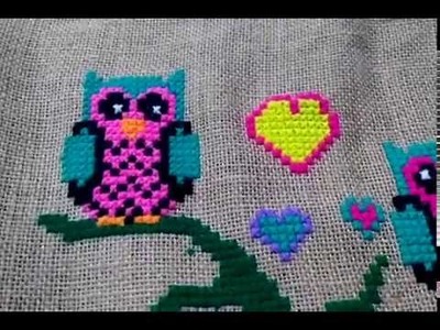 Beautiful OWL Ason Design- Asan Design- Hand Embroidery-Woolen Cross Stitch Idea Ason Design. . . 