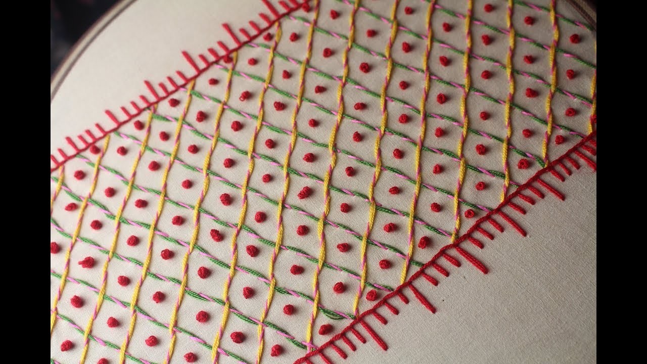 Border stitch design, Hand embroidery designs for border designs