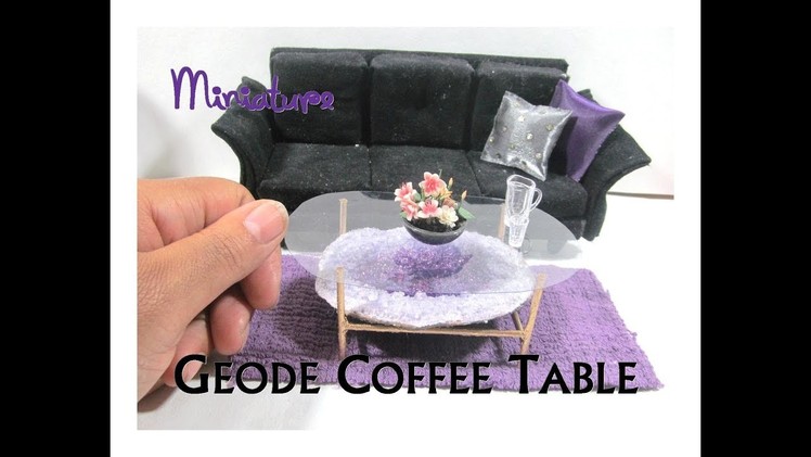 DIY Dollhouse Miniature Modern Glam Amethyst Geode Coffee Table