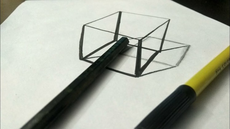 Drawing 3D cube | optical illusion | easy 3D drawing for beginners