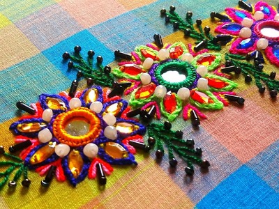 Gorgeous Design on Grameen Check || hand embroidery style stitch
