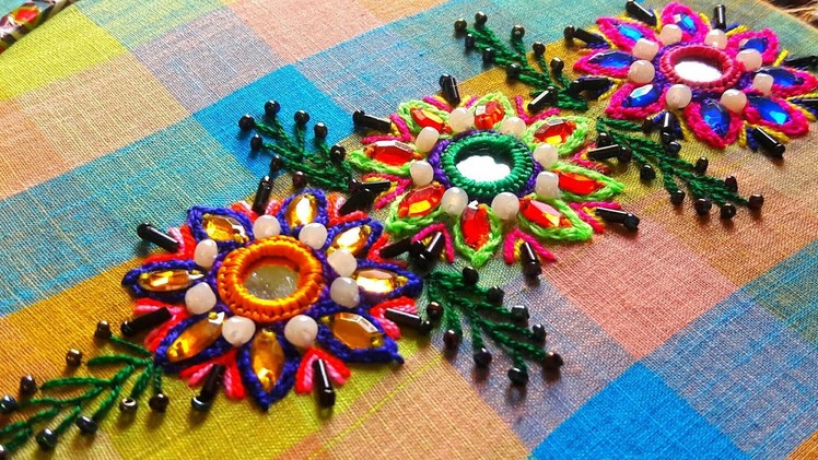 Gorgeous Design on Grameen Check || hand embroidery style stitch