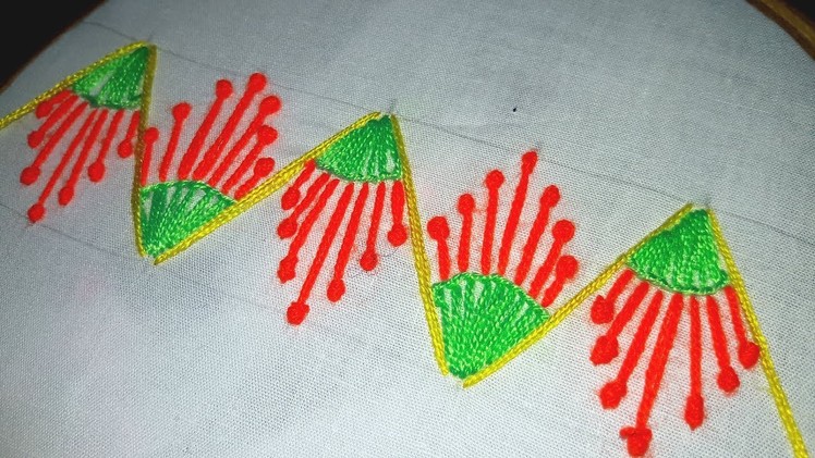 Hand embroidery : border design for nakshi katha.