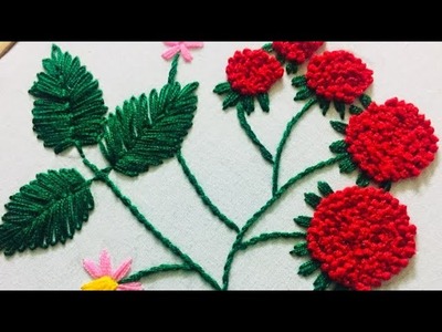 Hand embroidery flower design by nakshi design art