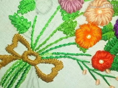 Hand Embroidery for Beginners | Flowers bouquet | Loose Bullion Knot | Fly Stitch | Satin Stitch