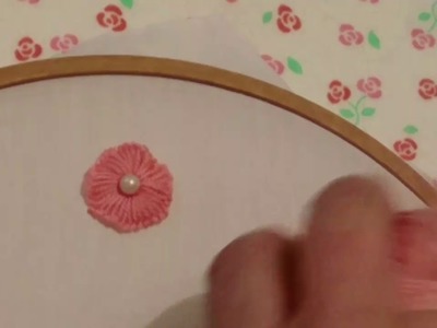 Hand Embroidery ice cream stick flower trick  الطرز باليد