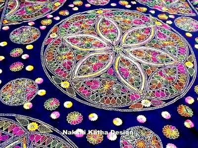 Hand Embroidery : nakshi bed sheet video .