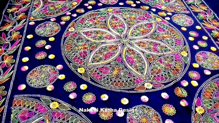 Hand Embroidery : nakshi bed sheet video .