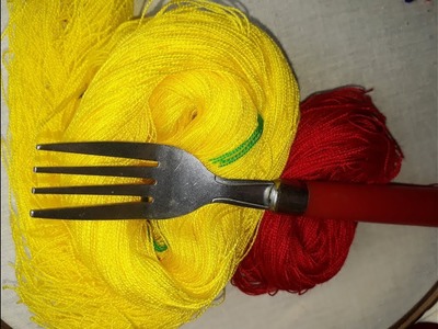 Hand embroidery New trick with fork | Embroidery with fork