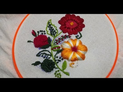 Hand Embroidery Resham Thread Bunch Flower