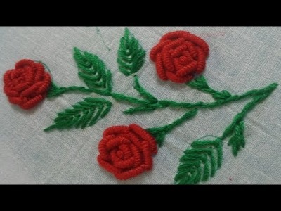 Hand Embroidery: Rose Flower bullion knot stitch