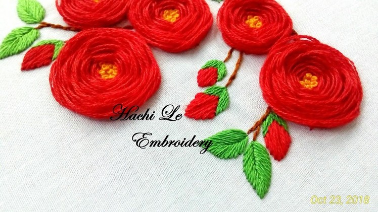 Hand Embroidery Tutorial for Beginners | Woven Wheel Stitch | Spider Web | Cách thêu hoa kiểu mới