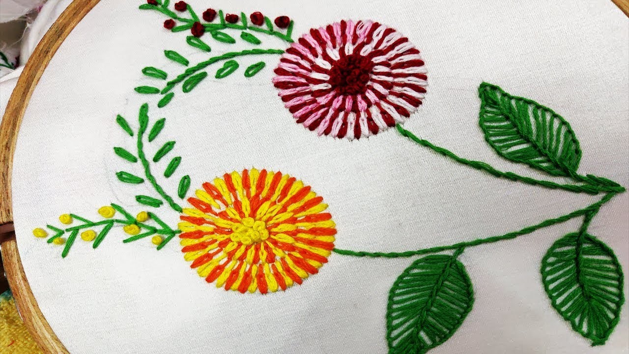 Hand Embroidery Very Beautiful Flowers Stitch Step by Step