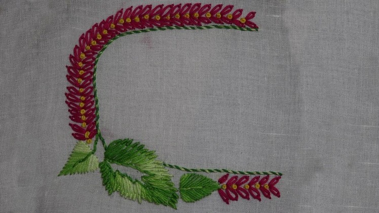 Hand Embroidery Work : Brazilian Embroidery & Lazy Daisy Stitch