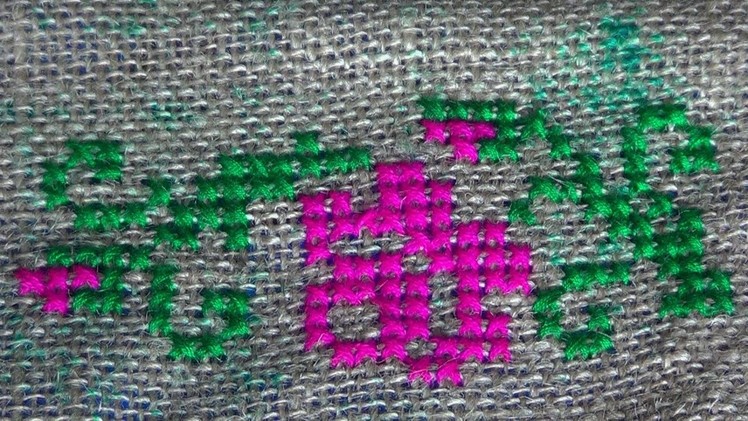Hand Embroidery  Work: Cross Stitch Embroidery : Rose Flower Embroidery