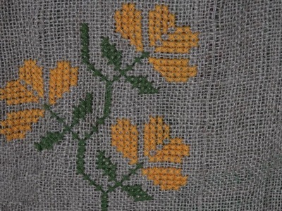 Hand Embroidery Work : Cross Stitch Embroidery : Flower Embroidery