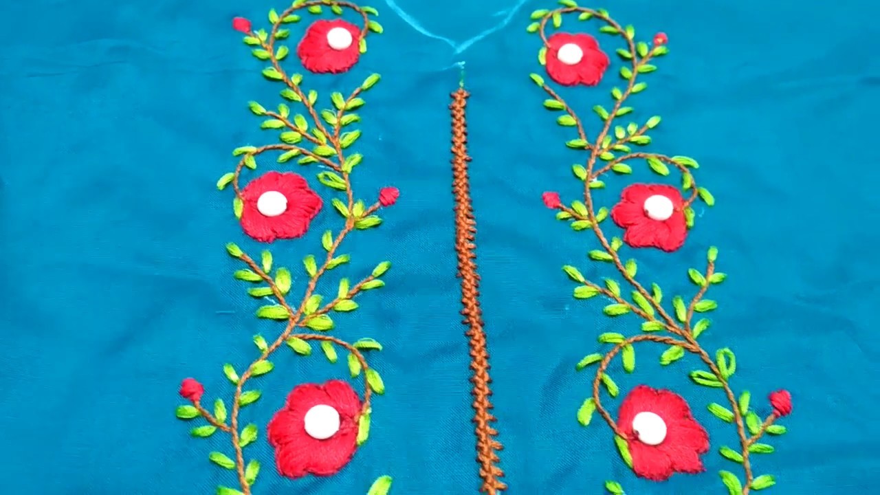 kurti neck hand work