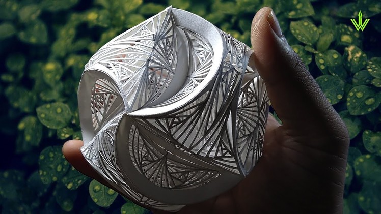 Journey to the tangled surface of a 3d sphere | Real 3d paper cutting art | Real 3d zentangle art