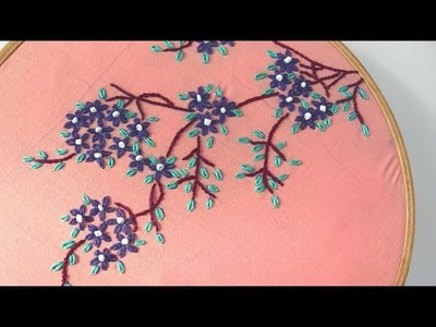NECK DESIGN by Hand EMBROIDERY using Stem Stitch | Lazy Daisy | French Knot or Beads #24 - 061