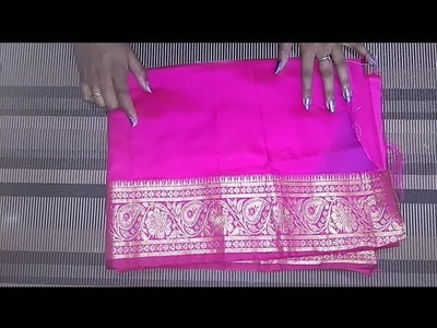 Paithani patchwork blouse design cutting and stitching