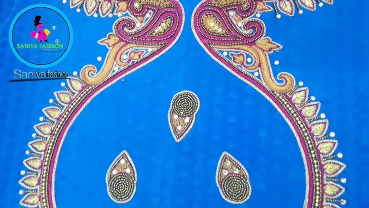 Peacock Blouse Design Aari Stitch pattern Hand Embroidery work beginners Saniya fashion