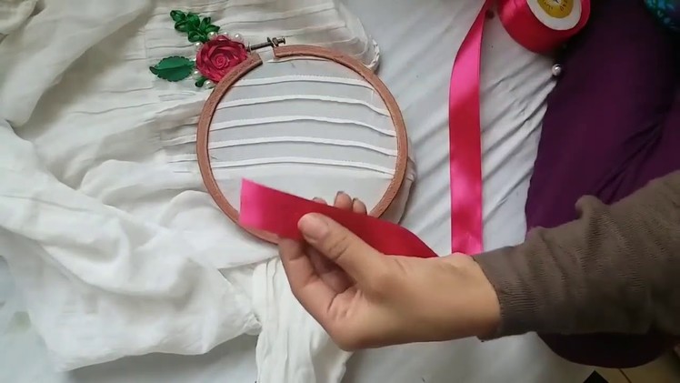 Ribbon Embroidery Flower:Hand Stitches Tutorial For Beginners