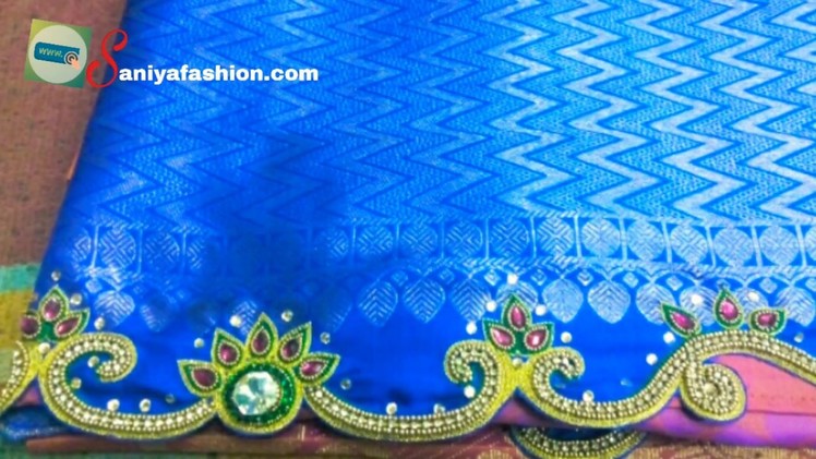 Silk saree kuchu in saree tassels. saree kuch work hand embroidery kuchu using gold beads Embroidery