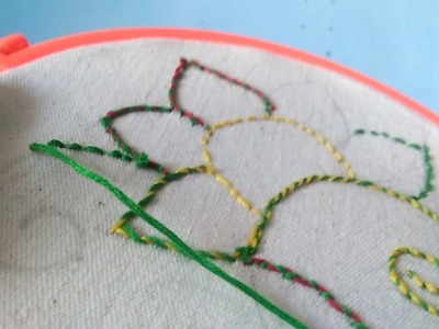 Simple ulti bakhiya stitch hand embroidery
