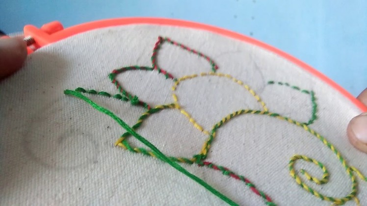 Simple ulti bakhiya stitch hand embroidery