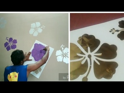 Stencil 3D Royale play metallic Decor Vinyl Reusable Wall texture paint wallpaper 3D रॉयल प्लये