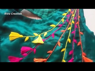 Tassel Flower Hand Embroidery Design for dresses(Gujarati)