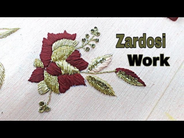 Zardosi work for beginners! aari work!hand embroidey! jari work