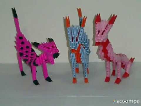 3D Origami cat and dog 2