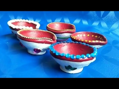 Diwali special | 5 quick and very easy Diya Decoration ideas at home | Unique Diya Decoration #2018