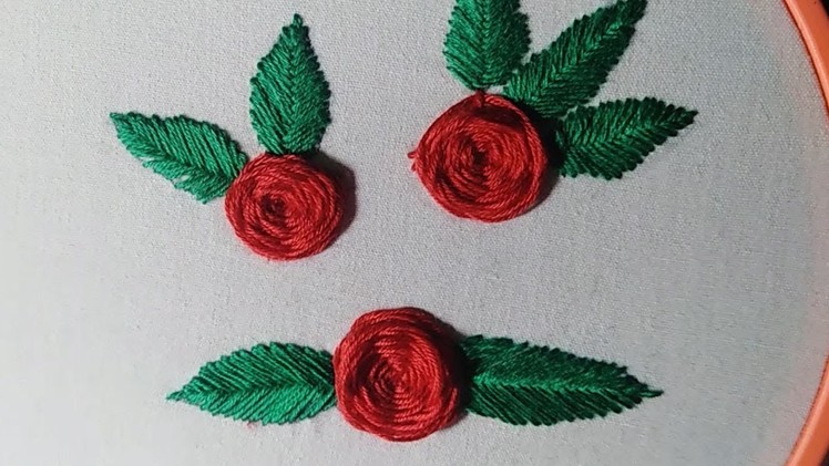 DIY Embroidery Beautiful Roses Stitches Hand Embroidery. ปักดอกกุหลาบ