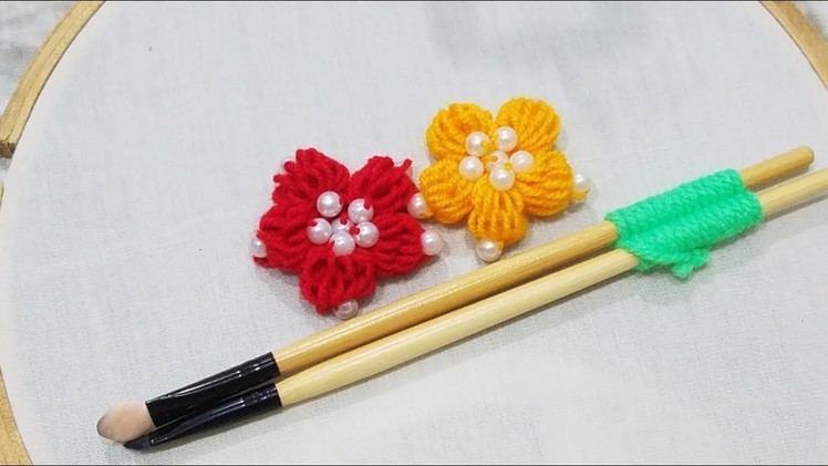 Hand Embroidery:Amazing Simple Trick For Making stump Flower  (PART 3)
