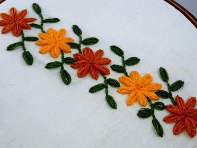 Hand embroidery : border design for dress.