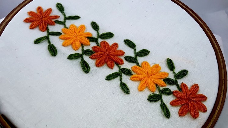 Hand embroidery : border design for dress.
