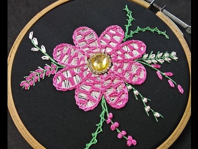 Hand Embroidery Design - Fantasy Flower Stitch | Fancy Flower Stitch | Hand Embroidery Tutorial