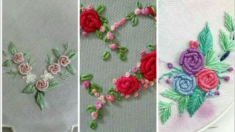 Hand embroidery flower designs