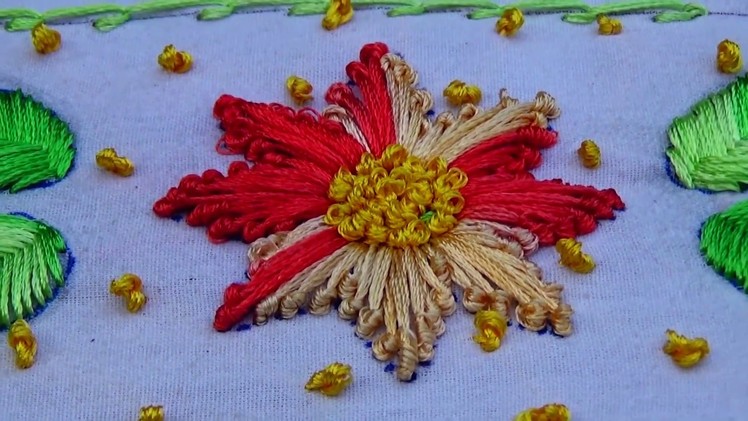 Hand Embroidery:  Gorgeous Borderline design with pistil stitch (Part #5)  by ♥♥D'Nokshi♥♥