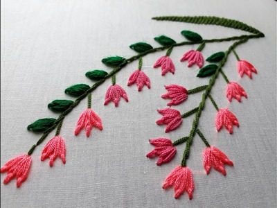 Hand embroidery lazy daisy stitch | Lazy daisy flower design