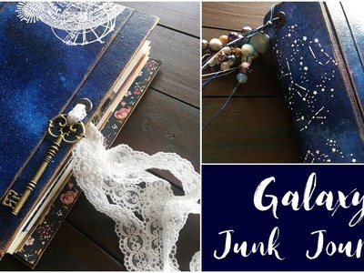 Hand-painted Galaxy Junk Journal | Custom-made Space Journal