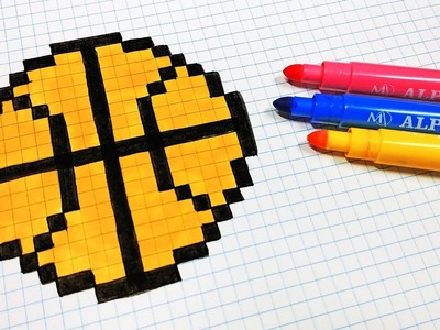 Handmade Pixel Art - How To Draw a basketball #pixelart