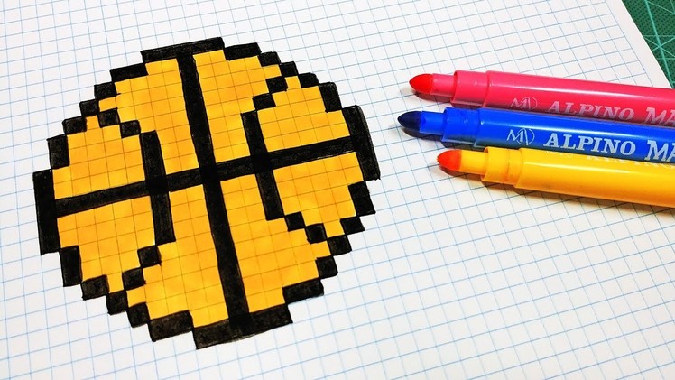 Handmade Pixel Art - How To Draw a basketball #pixelart